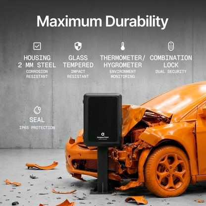 Gabinete metálico para cargador de vehículos eléctricos AMP-BOX negro 