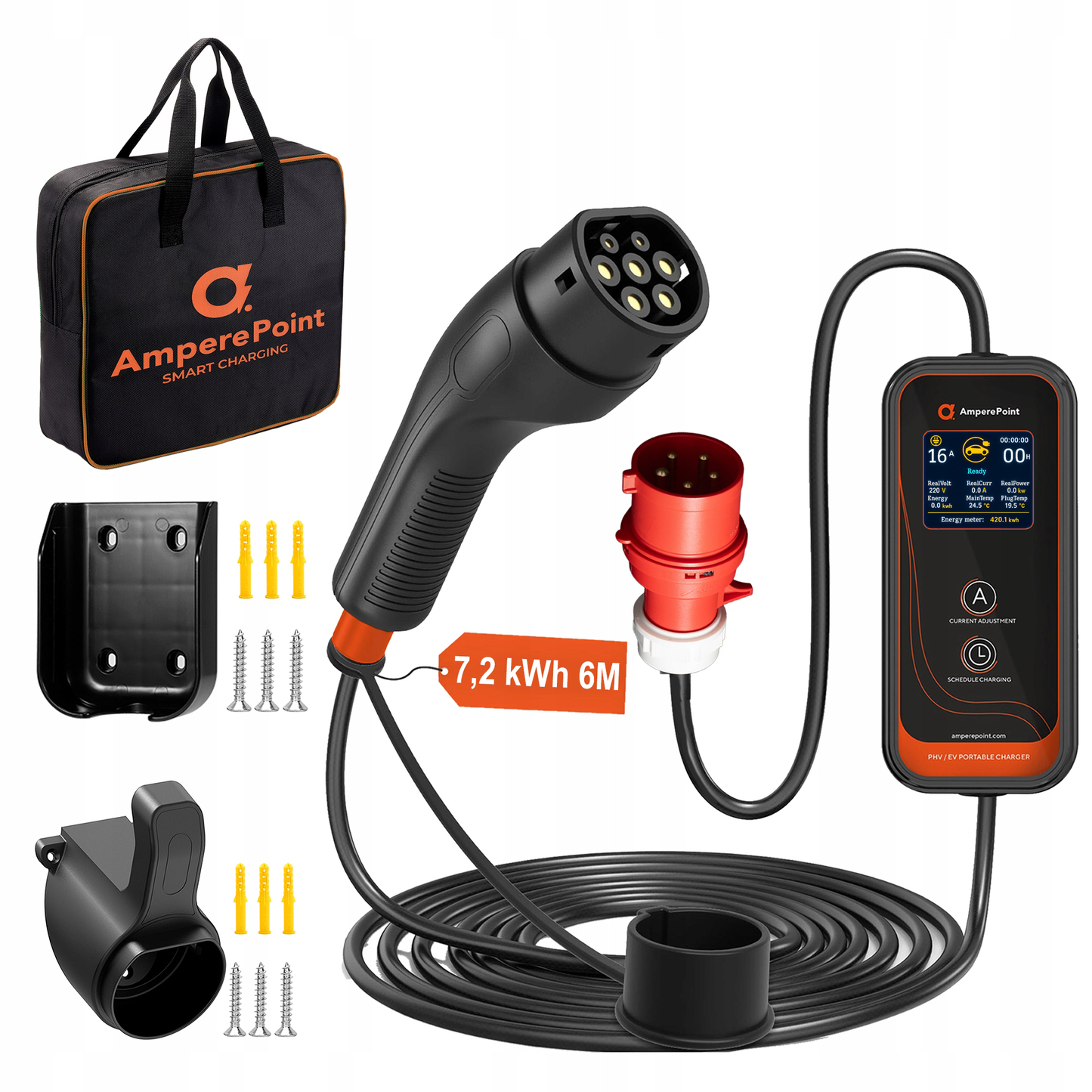 Cargador portátil P72 (32A, Tipo 2, 7.2kW)