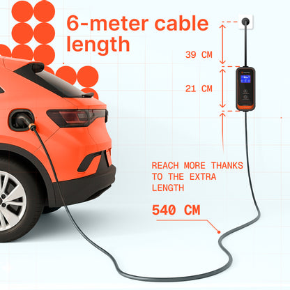 Cargador portátil P35 (16A, Tipo 2, 3.7kW) 6 metros