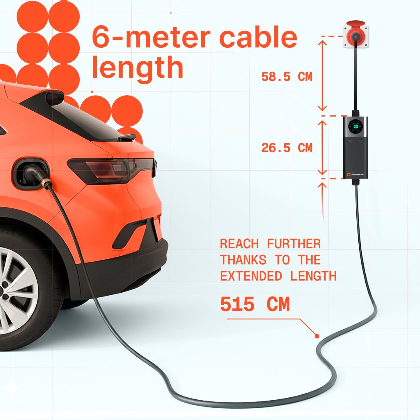 Cargador portátil Q11 (16A, Tipo 2, 11kW) aplicación móvil