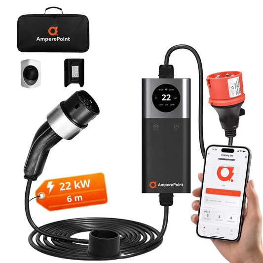 Cargador portátil Q22 (32A, Tipo 2, 22kW) aplicación móvil