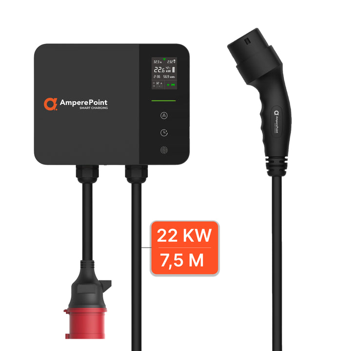 Cargador de vehículo eléctrico Wallbox PRIME 22 kW + Enchufe