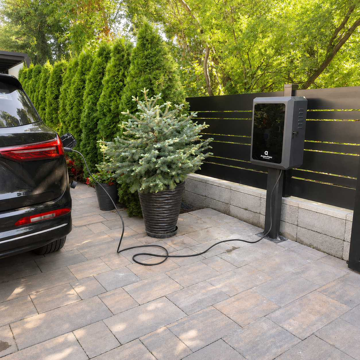 Armario metálico/Carcasa para cargador de vehículo eléctrico - montado en poste