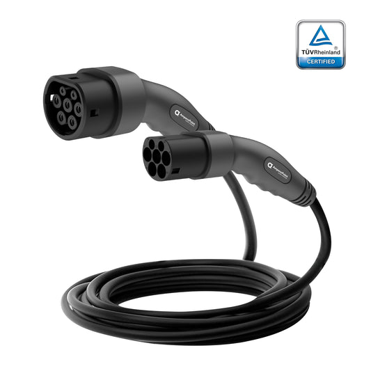 Cable de carga para vehículo eléctrico Mamba 11 sin burbujas | Cable de carga AC EV premium Tipo 2 | 11kW | 5m