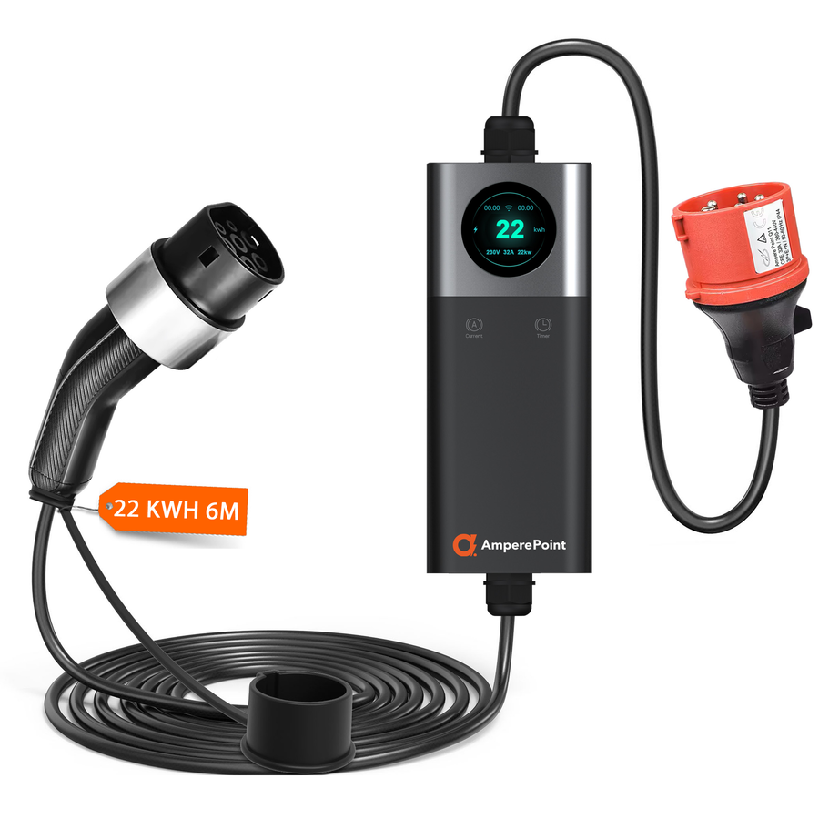 Cargador portátil Q22 (32A, Tipo 2, 22kW) aplicación móvil