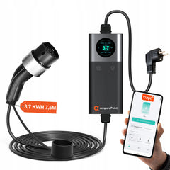 Cargador portátil Q37 (16A, Tipo 2, 3,7 kW) WiFi, 7,5 metros